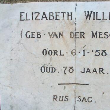 WILLIAMS Elizabeth nee VAN DER MESCHT -1958