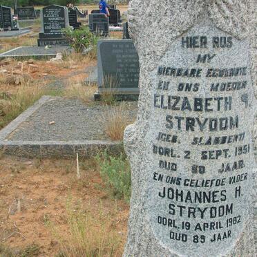 STRYDOM Johannes H. -1982 &amp; Elizabeth S. SLABBERT -1951