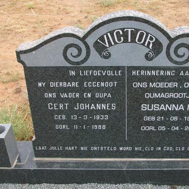 VICTOR Gert Johannes 1933-1988 &amp; Susanna Mei 1938-2008
