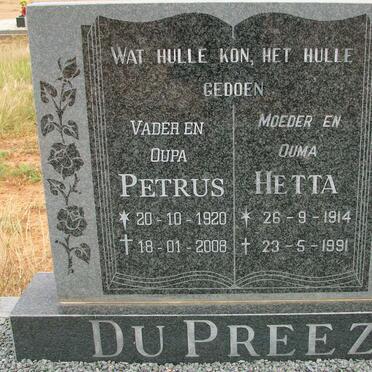 PREEZ Petrus, du 1920-2008 &amp; Hetta 1914-1991