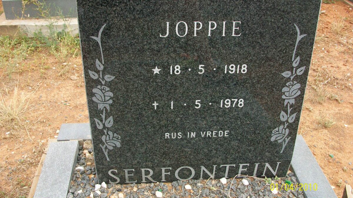 SERFONTEIN Joppie 1918-1978