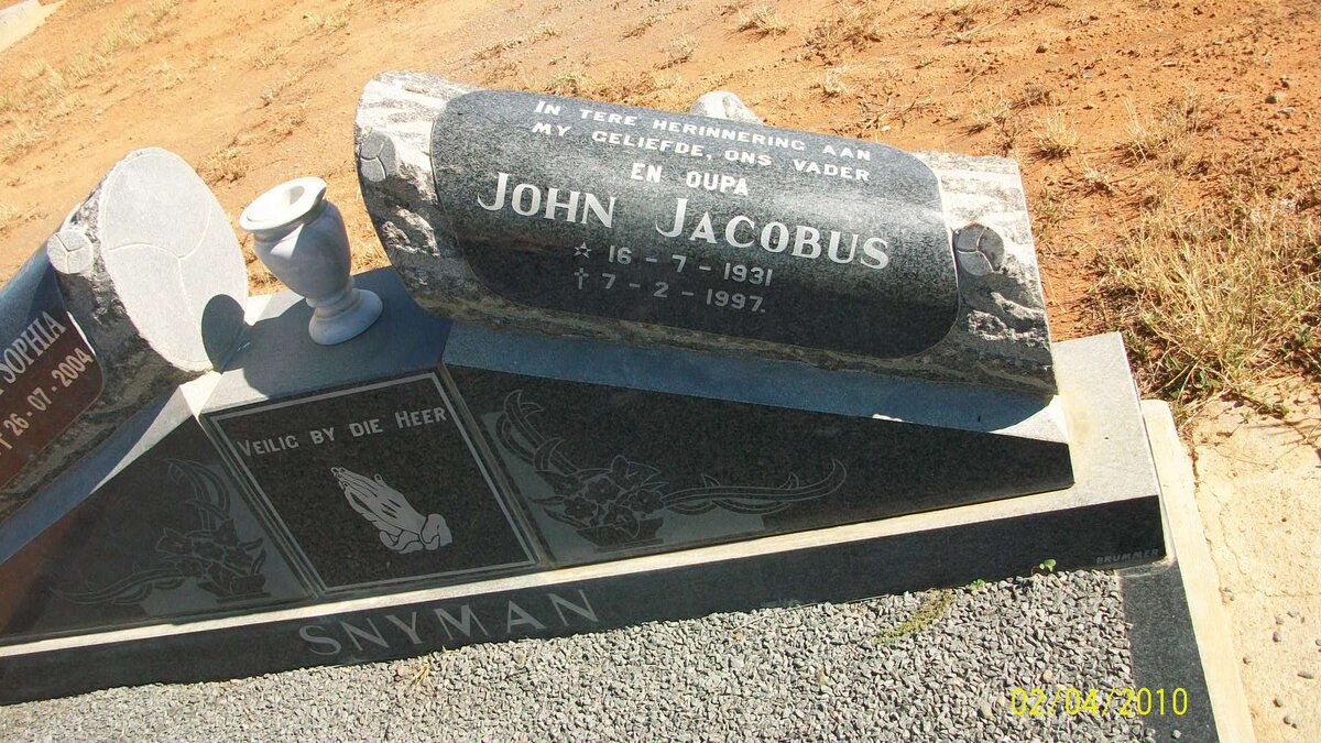 SNYMAN John Jacobus 1931-1997