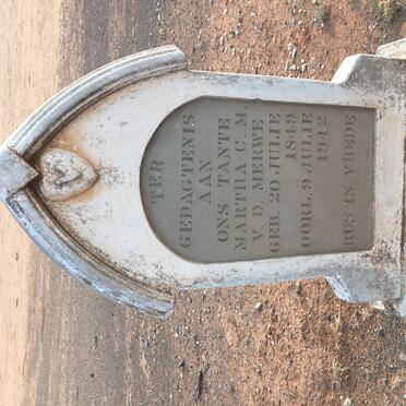 MERWE Martha C.M., v.d. 1849-1942