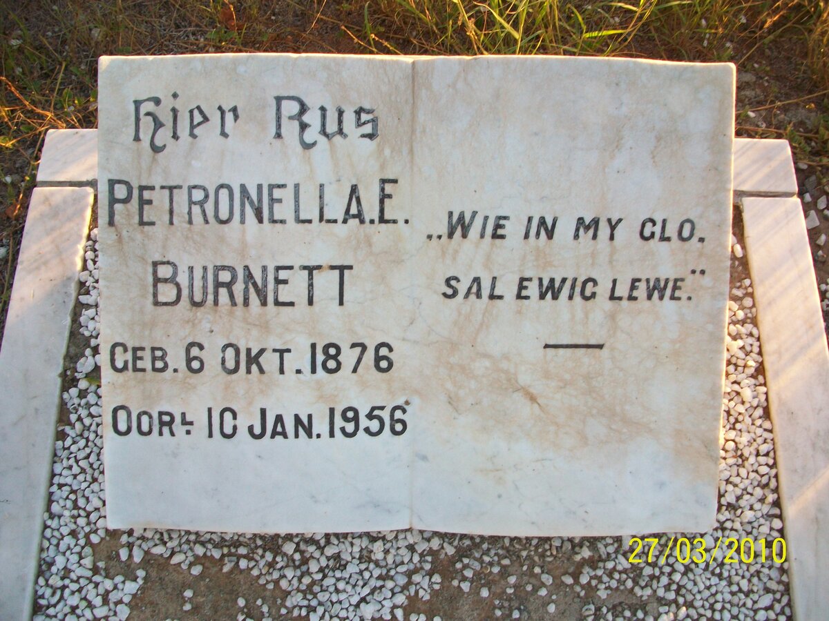 BURNETT Petronella E. 1876-1956