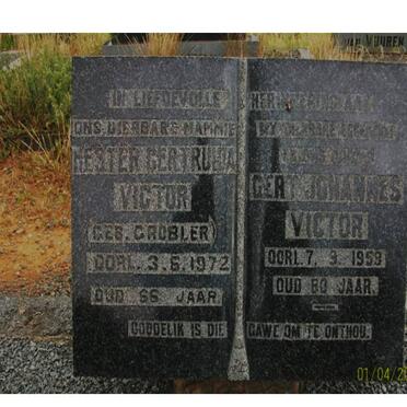 VICTOR Gert Johannes -1959 &amp; Hester Gertruida GROBLER -1972