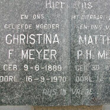 MEYER Matthys P.H. 1894-1953 &amp; Christina F. 1889-1970
