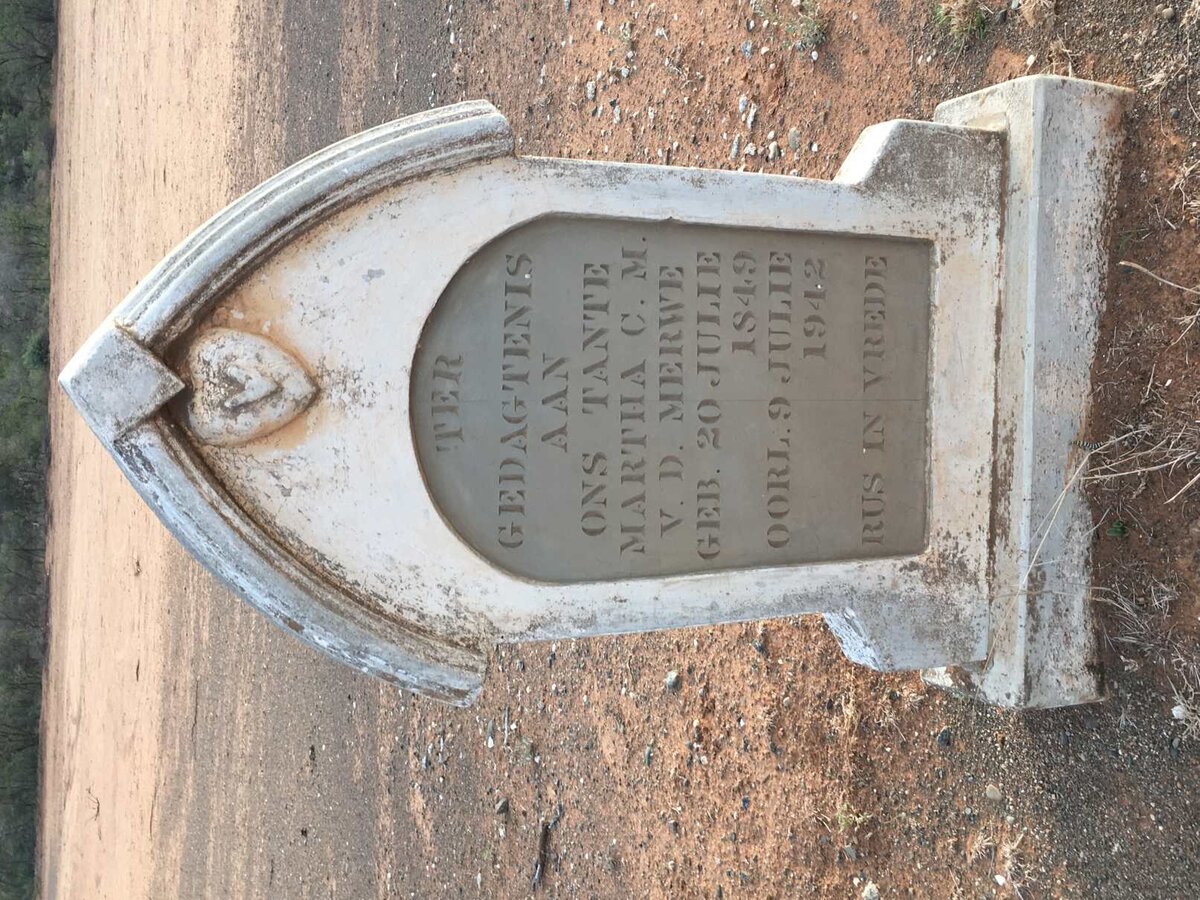 MERWE Martha C.M., v.d. 1849-1942