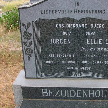 BEZUIDENHOUT Jurgen 1913-1950 &amp; Ellie C. VAN DER MERWE 1919-1995