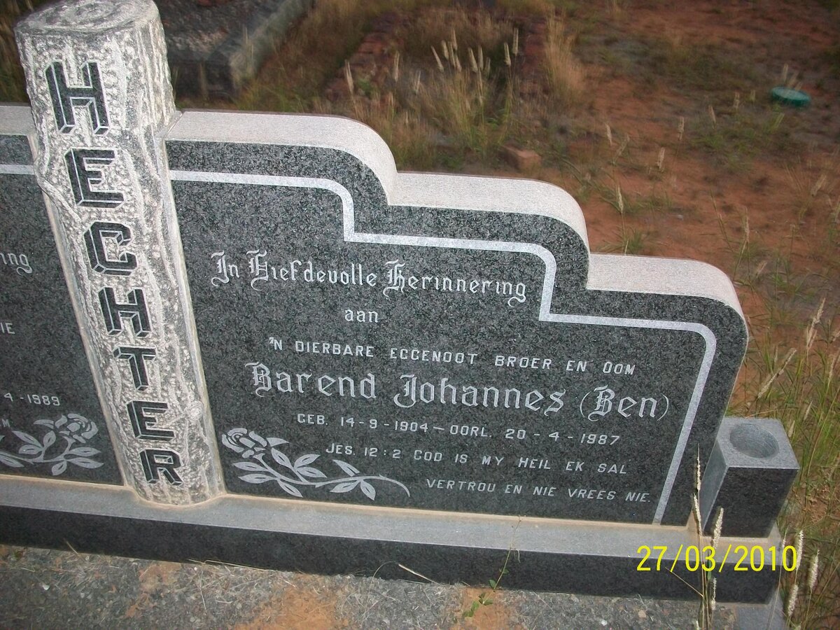 HECHTER Barend Johannes 1904-1987