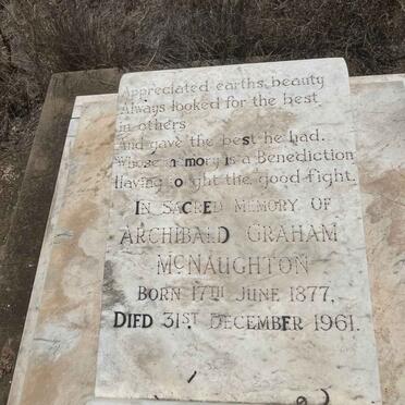 MCNAUGHTON Archibald Graham 1877-1961