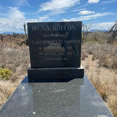 MCNAUGHTON Elise Henriette Gardner nee PIENAAR 1906-1991