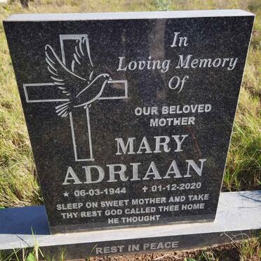ADRIAAN Mary 1944-2020