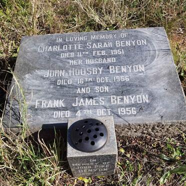 BENYON John Housby -1956 &amp; Charlotte Sarah -1951 :: BENYON Frank James -1956 :: BENYON John Pike 1910-1991