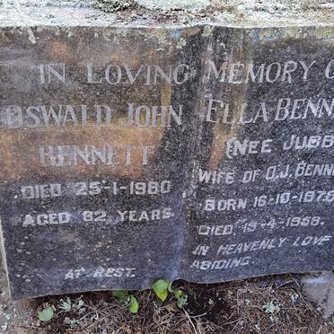 BENNETT Oswald John -1960 &amp; Ella JUBB 1878-1958