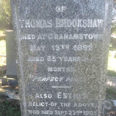 BROOKSHAW Thomas -1892 &amp; Esther -1905