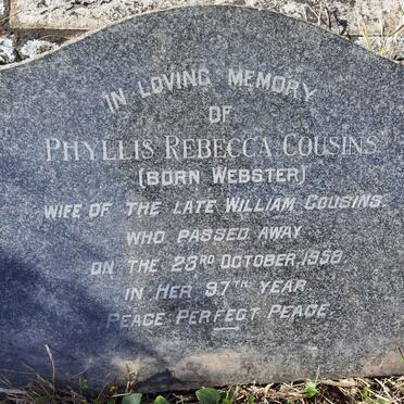 COUSINS Phyllis Rebecca nee WEBSTER -1958