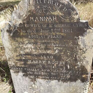 CYRUS Hannah -1861 :: CYRUS Harry Rouse -1859