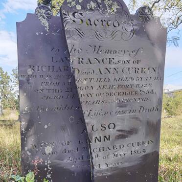 CURRIN Lawrence -1854 :: CURRIN Ann -1864