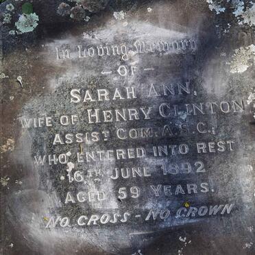 CLINTON Sarah Ann -1892