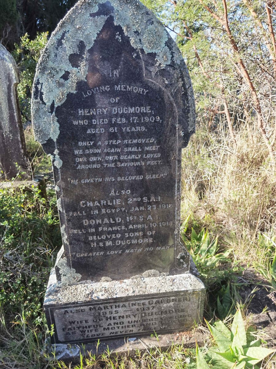 DUGMORE Henry -1909 &amp; Martha GARDNER 1855-1937 :: DUGMORE Charlie -1916 :: DUGMORE Donald -1918