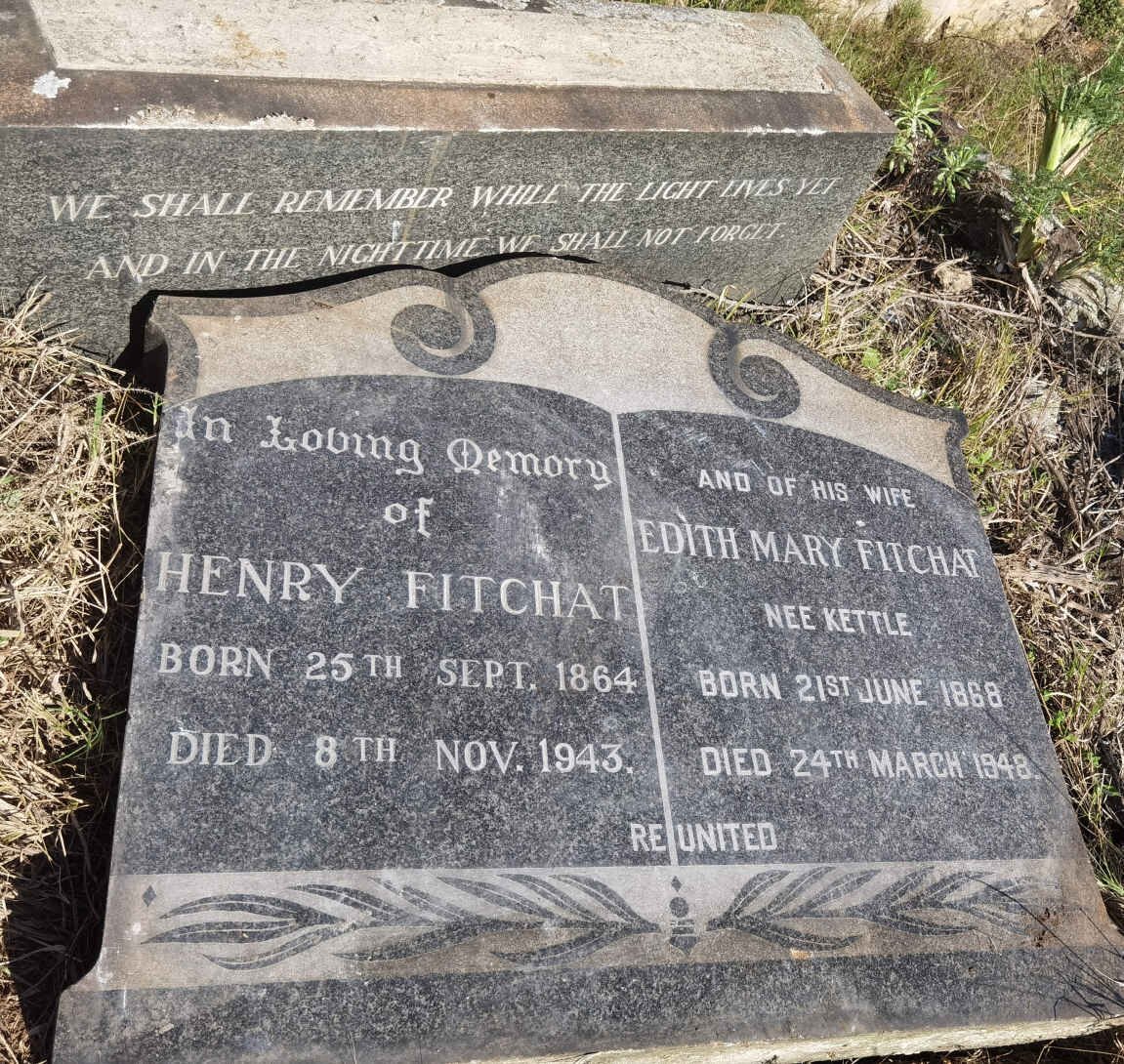FITCHAT Henry 1864-1943 &amp; Edith Mary KETTLE 1868-1948