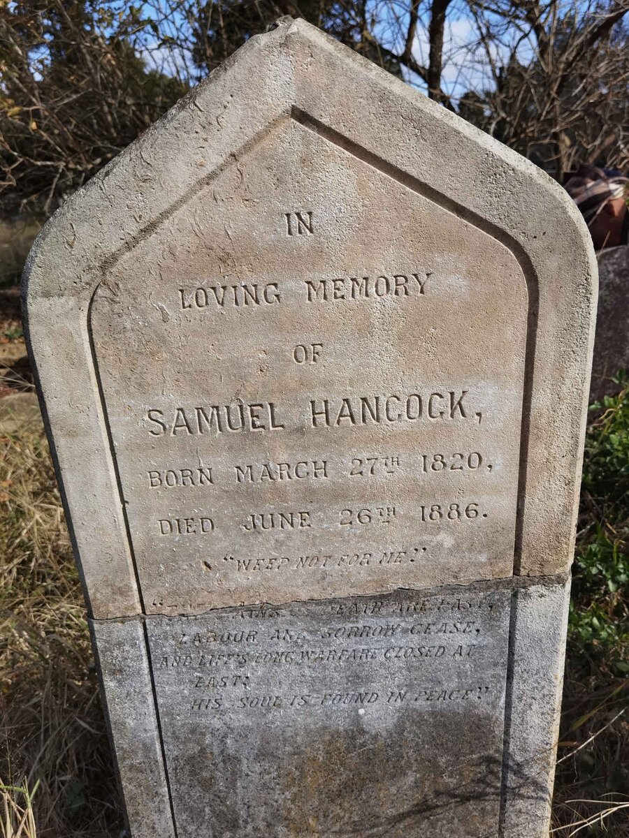 HANCOCK Samuel 1820-1886