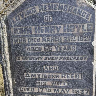 HOYLE John Henry -1921 &amp; Amy REED -1937