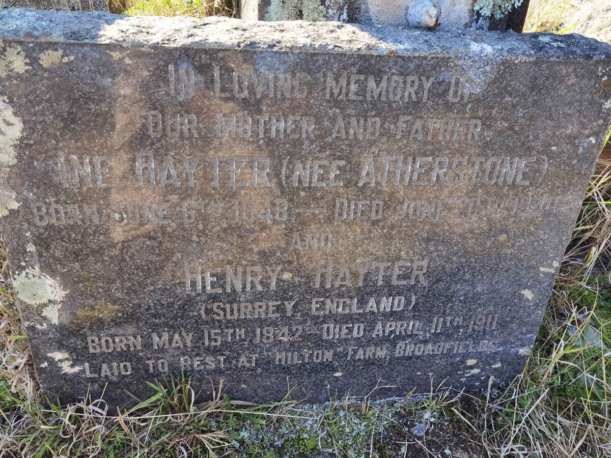 HAYTER Henry 1842-1911 &amp; Ine ATHERSTONE 1848-19?0