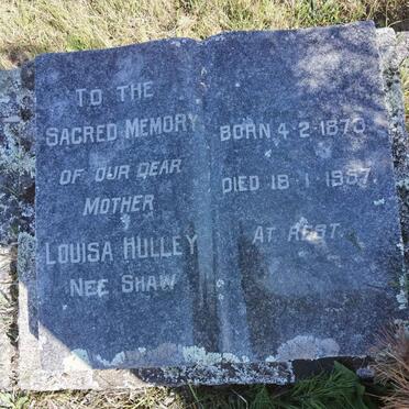 HULLEY Louisa nee SHAW 1873-1957