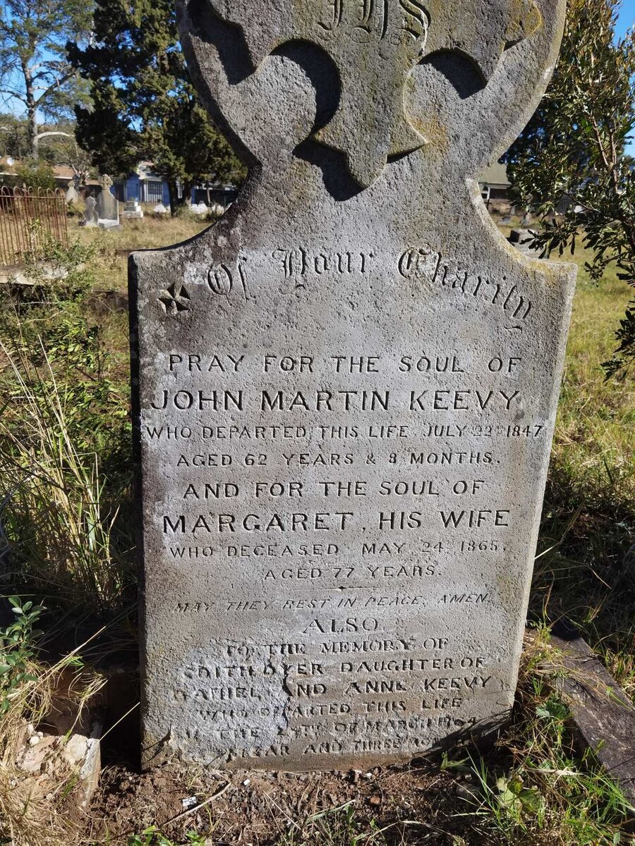 KEEVY John Martin -1847 &amp; Margaret -1865 :: KEEVY Edith 