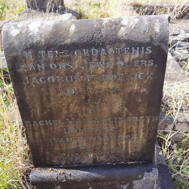 LOMBARD Jacobus Frederick  &amp; Rachel Maria Elizabeth VAN RENSBURG 