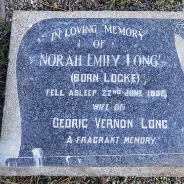 LONG Norah Emily nee LOCKE -1952