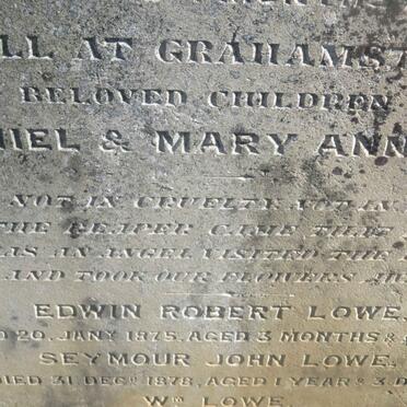 LOWE Edwin Robert -1875 :: LOWE Seymour John -1878