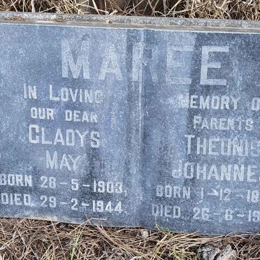 MAREE Theunis Johannes 1894-1964 &amp; Gladys May 1903-1944