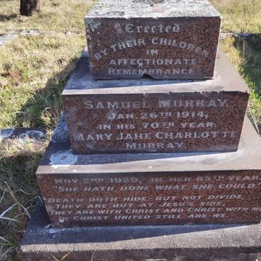 MURRAY Samuel -1914 &amp; Mary Jane Charlotte -1929