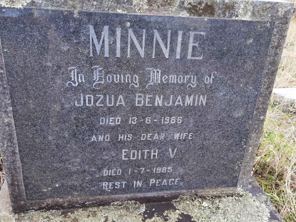 MINNIE Jozua Benjamin -1966 &amp; Edith V. - 1985