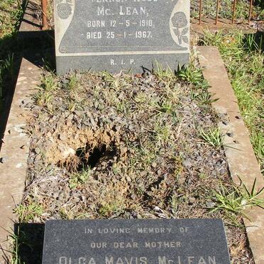 McLEAN Vernon Ross 1918-1967 :: McLEAN Olga Mavis nee REED 1925-1984