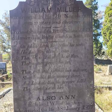 MILLER William -1856 & Ann -1857