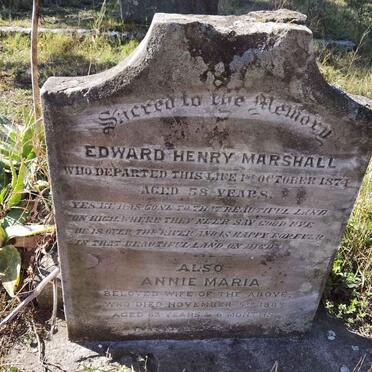 MARSHALL Edward Henry -1874 &amp; Annie Maria -1885