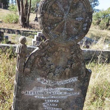 McDONALD Alexander &amp; Mary :: McDONALD Eliza :: McDONALD Maria :: McDONALD Hannah :: McDONALD Ellen