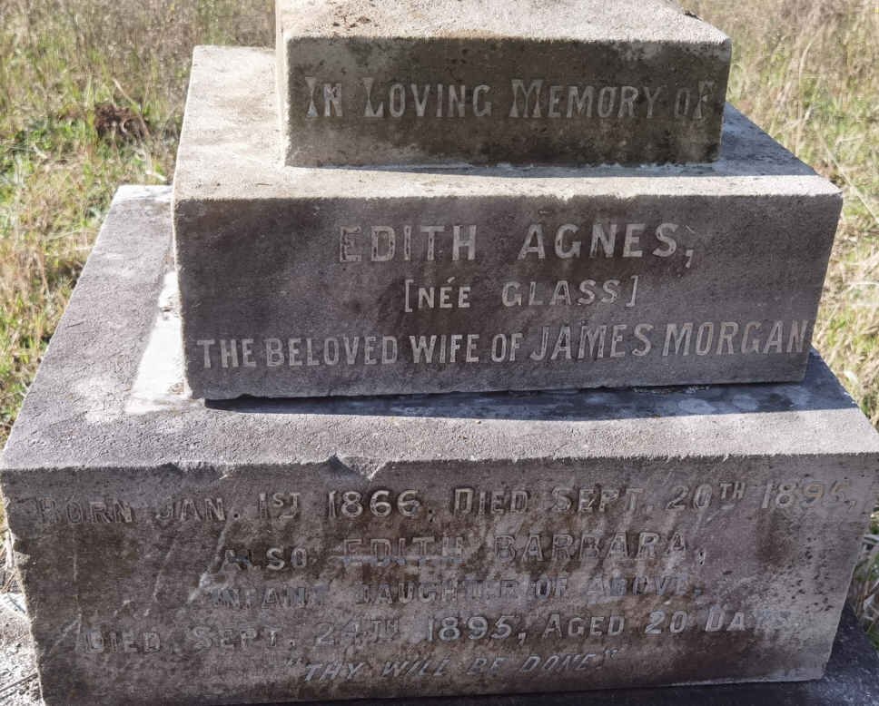 MORGAN Edith Agnes nee GLASS 1866-1895 :: MORGAN Edith Barbara -1895
