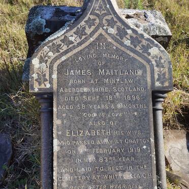 MAITLAND James -1896 &amp; Elizabeth -1919