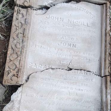 NICOLL John -1836 :: NICOLL John -1838 ::  NICOLL Sarah nee STANTON -1886