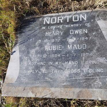 NORTON Henry Owen 1872-1947 &amp; Rubie Maud 1884-1974