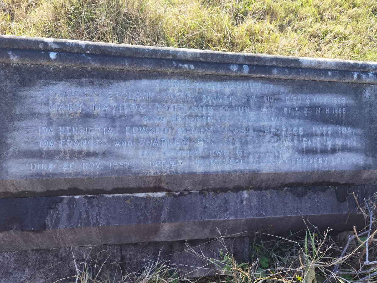 POTE Charles St. Clair 1810-1882 :: POTE Mary Matilda 1820-1886 :: POTE Ida Henrietta :: POTE Edward Henry :: POTE Isabella Grace :: POTE Inez Ida :: POTE Ida Frances :: POTE Charles St. Clair -1882