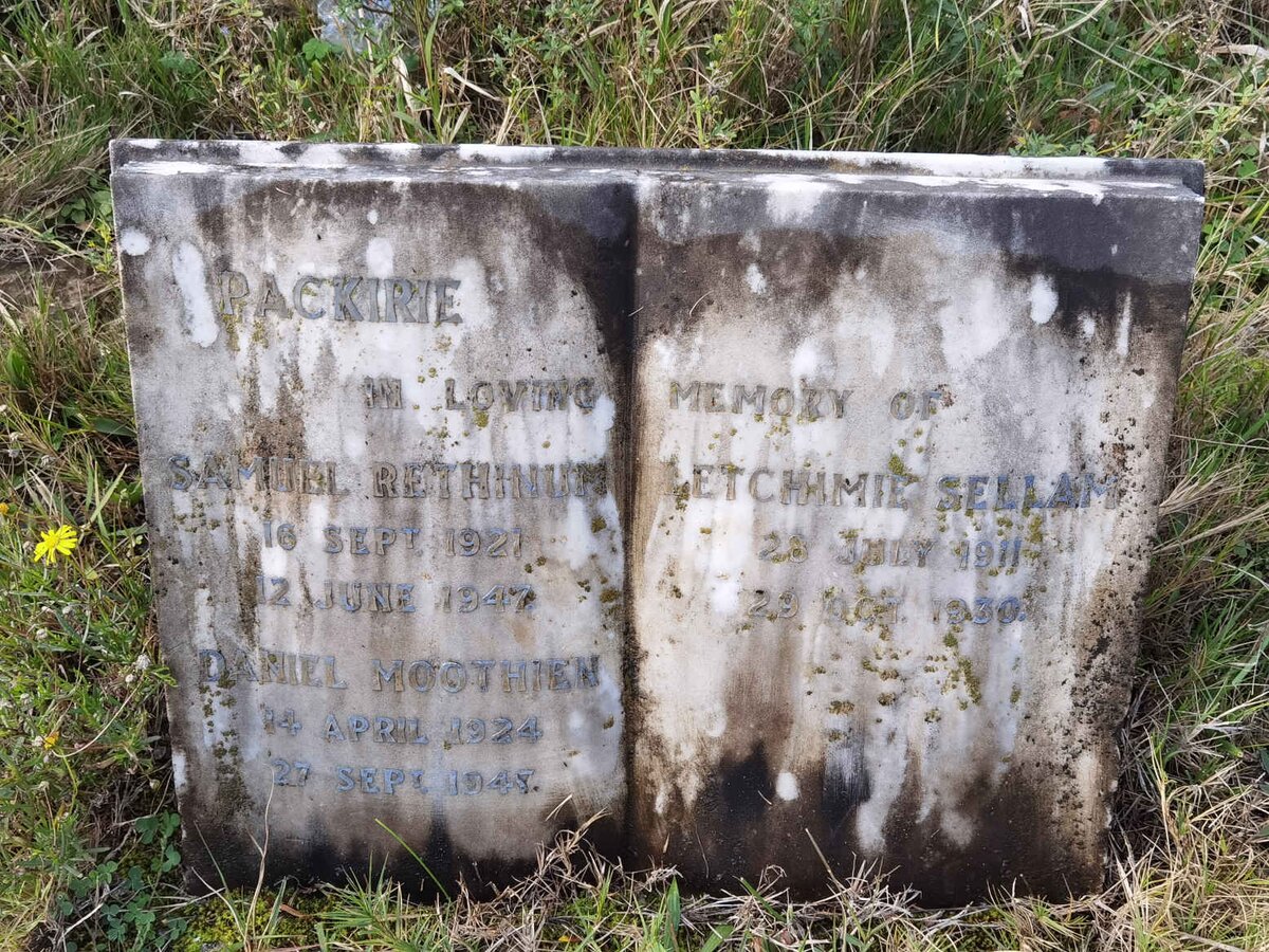 PACKIRIE Samuel Rethinum 1921-1947 :: PACKIRIE Daniel Moothien 1924-1947 :: PACKIRIE Letchimie Sellam 1911-1930