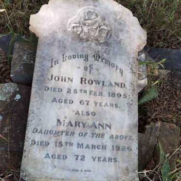 ROWLAND John -1895 :: ROWLAND Mary Ann -1926