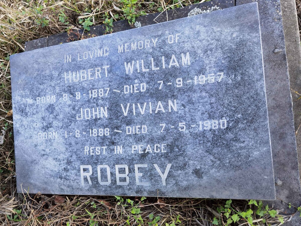 ROBEY Hubert William 1887-1957 :: ROBEY John Vivian 1888-1980