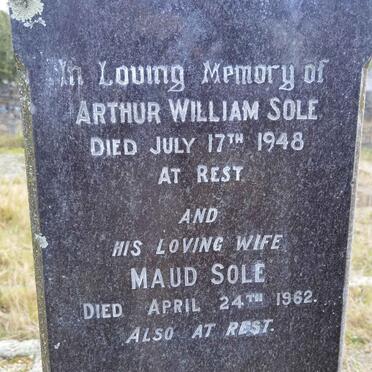 SOLE Arthur William -1948 &amp; Maud -1962