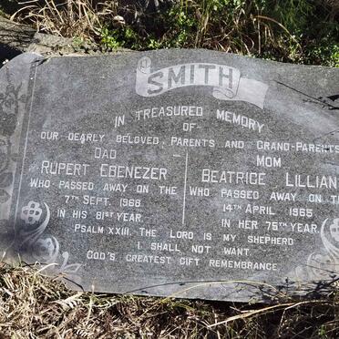 SMITH Rupert Ebenezer -1968 &amp; Beatrice Lillian -1965